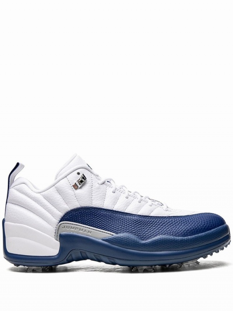 Nike Low Men\'s Air Jordan 12 White / Blue | LGAONEF-25