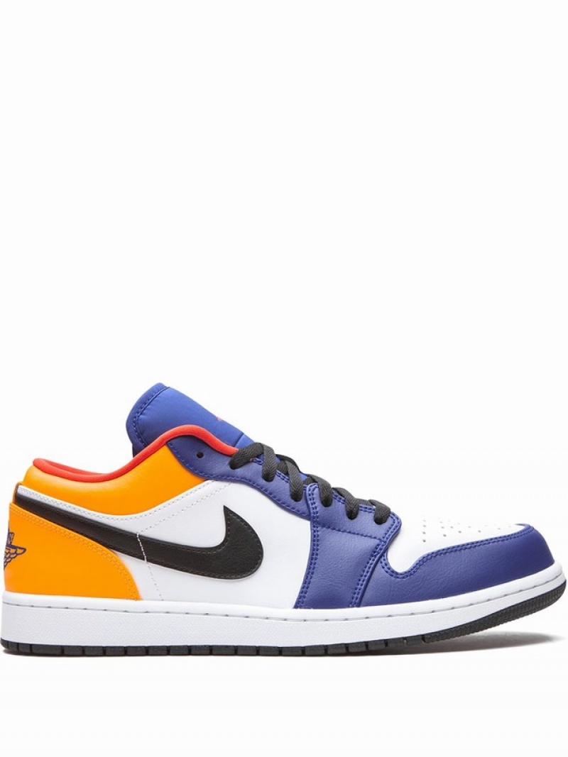 Nike Low Men\'s Air Jordan 1 Blue / White / Orange | OXKUBAN-94