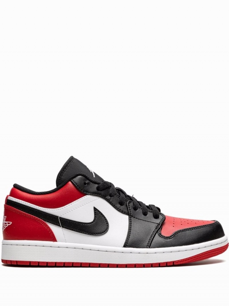 Nike Low Men\'s Air Jordan 1 White / Black / Red | VLBURFN-02