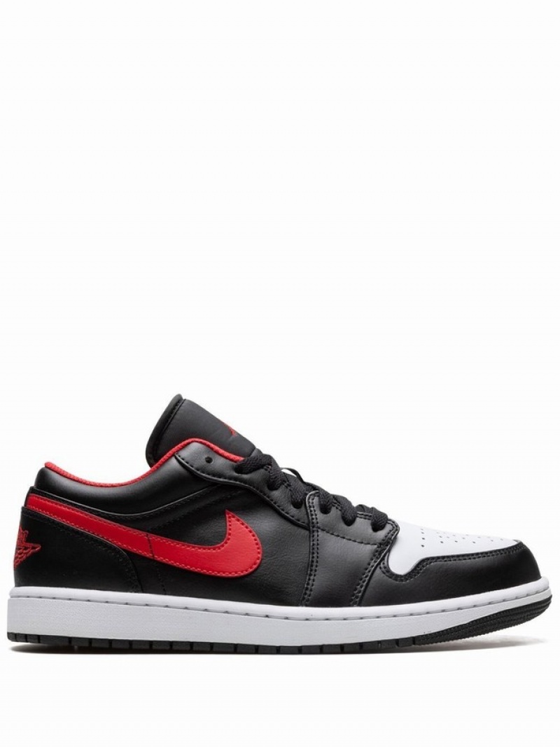 Nike Low Men\'s Air Jordan 1 White / Black | OTJNBWS-31