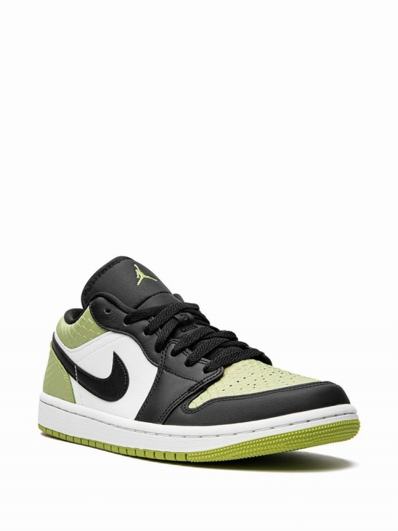 Nike Low SE Vivid Snakeskin Women's Air Jordan 1 Black / Light Green / White | IHYDWNU-51