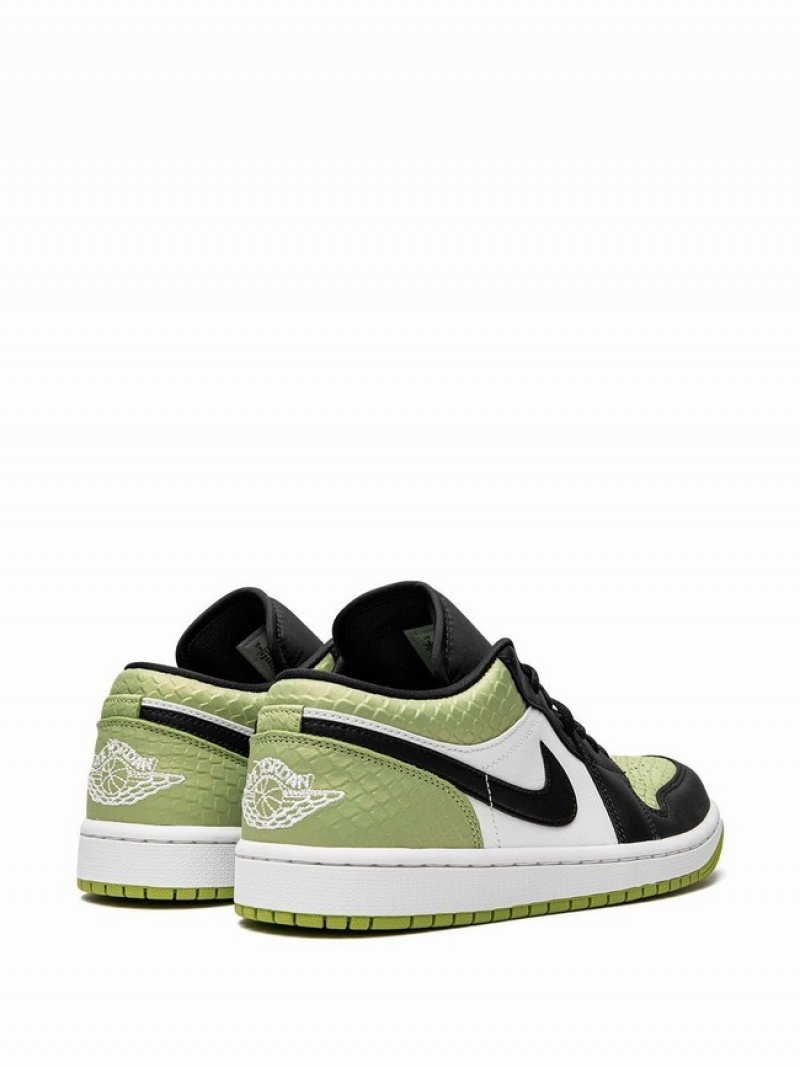 Nike Low SE Vivid Snakeskin Women's Air Jordan 1 Black / Light Green / White | IHYDWNU-51