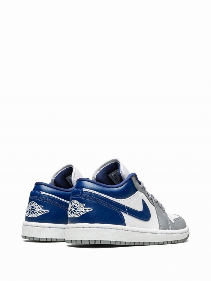 Nike Low Stealth/French Women's Air Jordan 1 White / Grey / Royal / Blue | QSTENHP-61