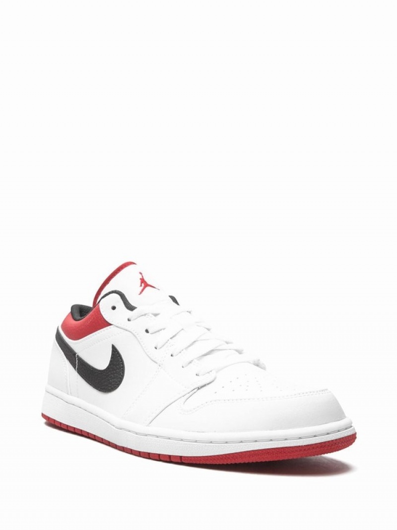 Nike Low White/Gym Red Women's Air Jordan 1 White / Red / Black | ZYGVBLT-79