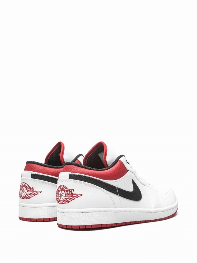 Nike Low White/Gym Red Women's Air Jordan 1 White / Red / Black | ZYGVBLT-79