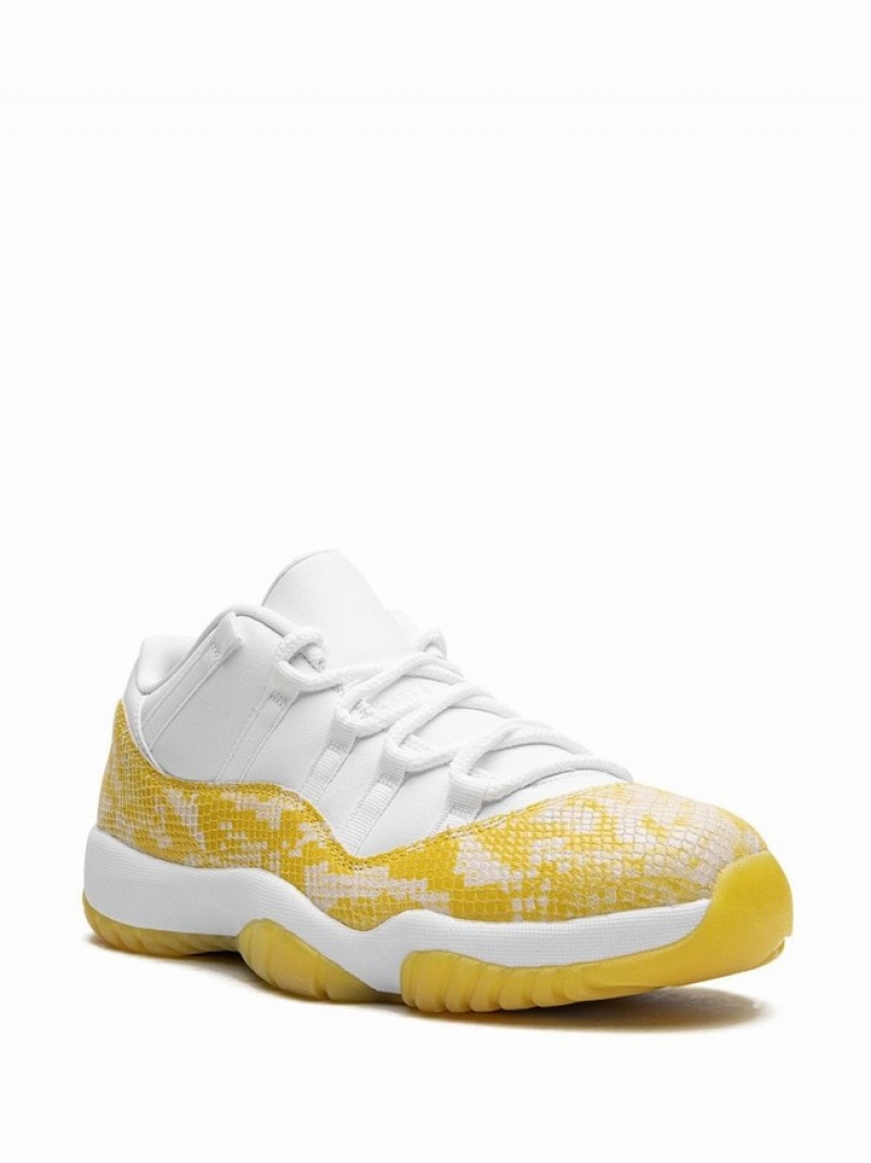 Nike Low Yellow Snakeskin Women's Air Jordan 11 White / Yellow | ADNFQOL-50