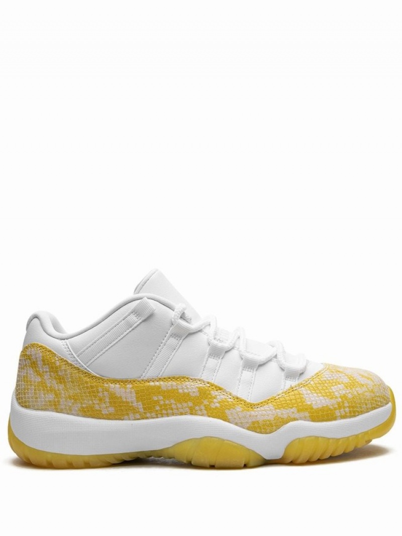 Nike Low Yellow Snakeskin Women\'s Air Jordan 11 White / Yellow | ADNFQOL-50