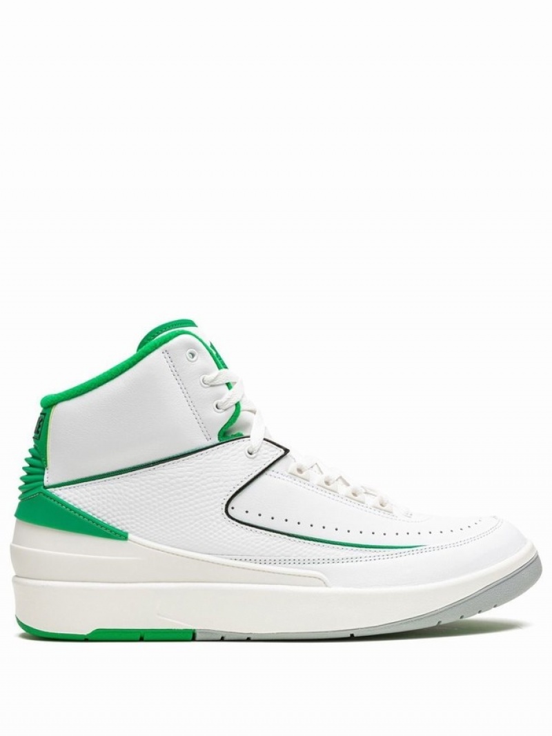 Nike Lucky Men\'s Air Jordan 2 White / Green | MIWZLDB-36