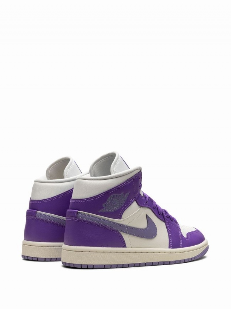 Nike Mid Action Grape Women's Air Jordan 1 Purple / White | WUSPCQX-91