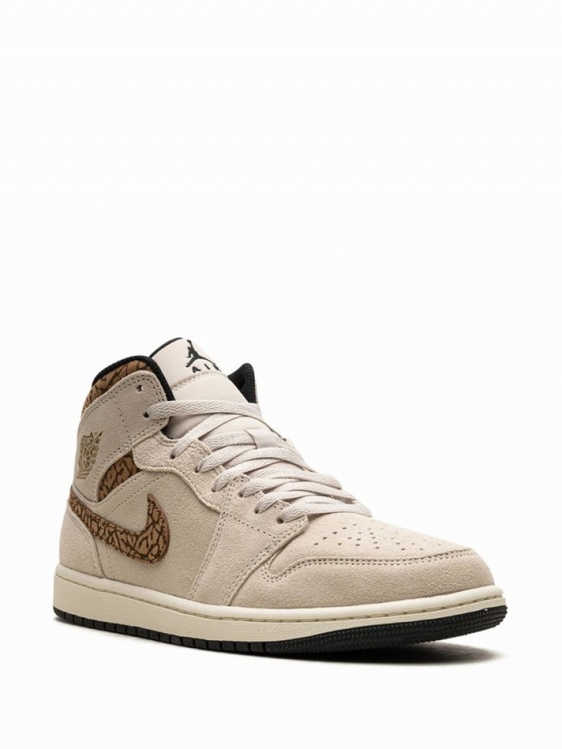 Nike Mid Brown Elephant Women's Air Jordan 1 Brown | PVSUBCR-40