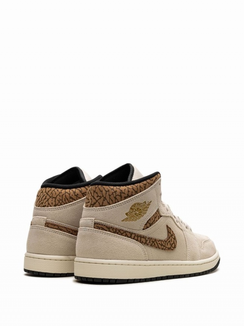 Nike Mid Brown Elephant Women's Air Jordan 1 Brown | PVSUBCR-40