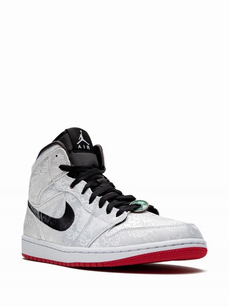 Nike Mid Fearless Edison Chen Men's Air Jordan 1 White | FUGCJLH-75