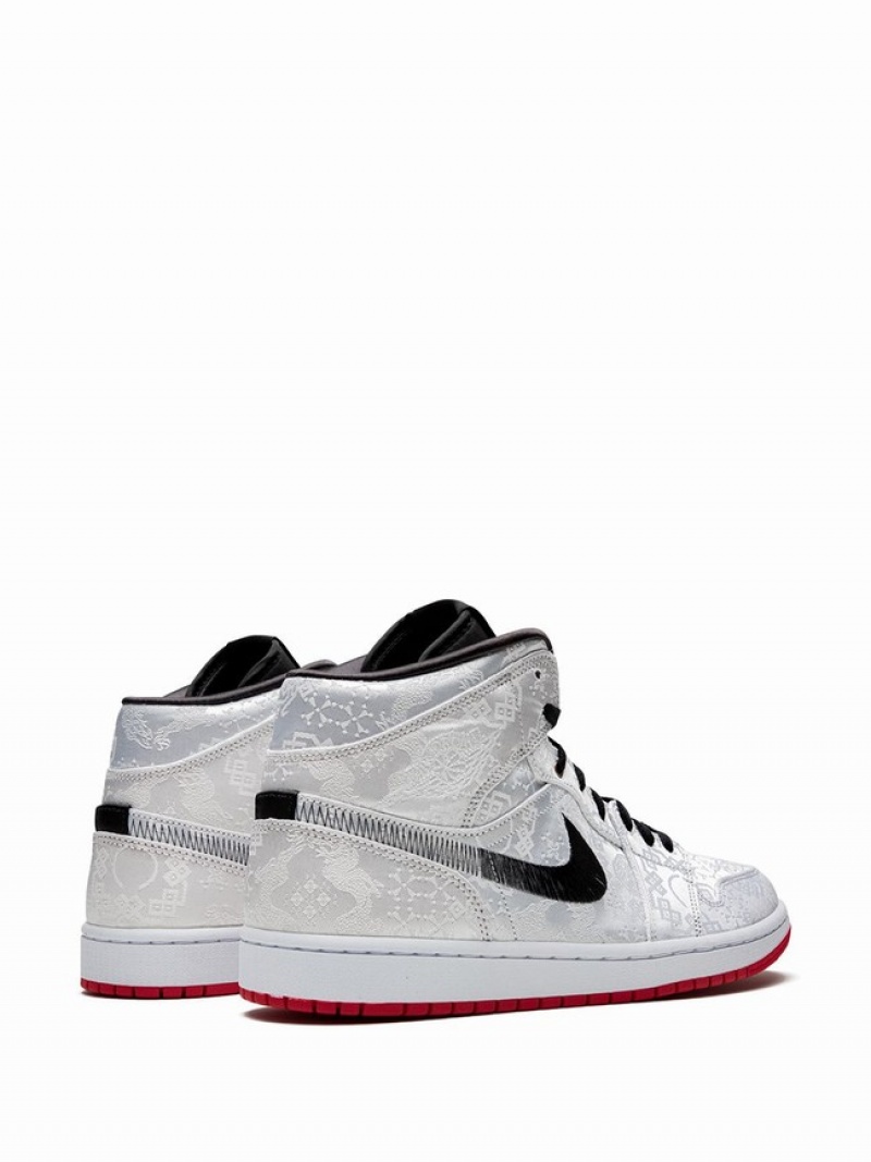 Nike Mid Fearless Edison Chen Men's Air Jordan 1 White | FUGCJLH-75