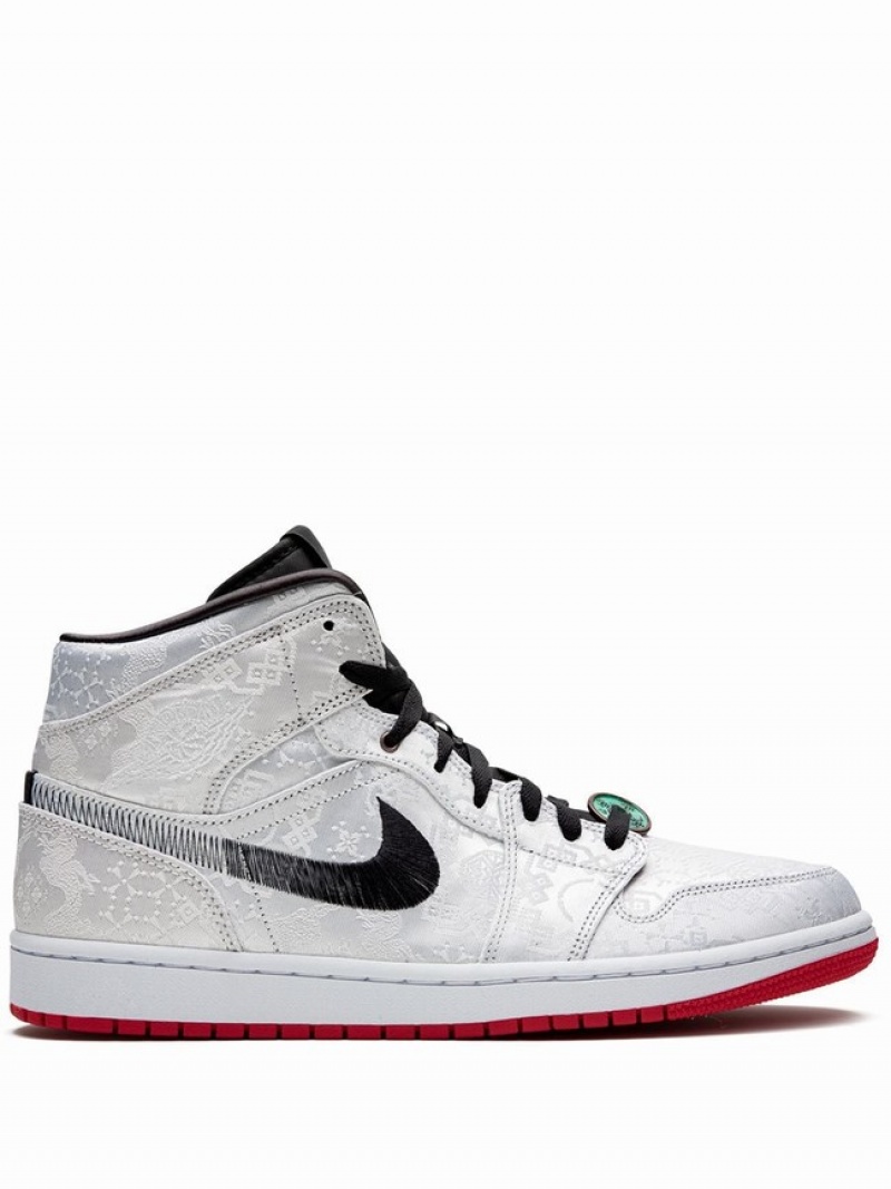 Nike Mid Fearless Edison Chen Men\'s Air Jordan 1 White | FUGCJLH-75