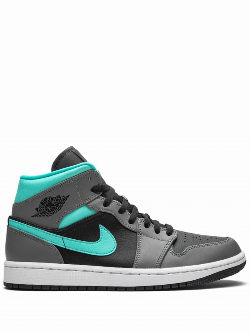 Nike Mid “Grey/Aqua” Women\'s Air Jordan 1 Grey / Green | BREMZOA-84