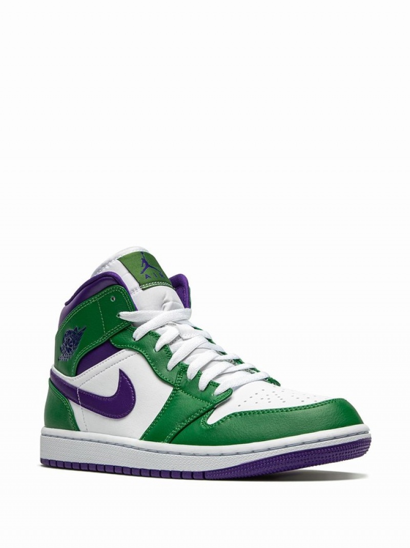 Nike Mid Incredible Hulk Women's Air Jordan 1 White / Green | SDNRIZA-47