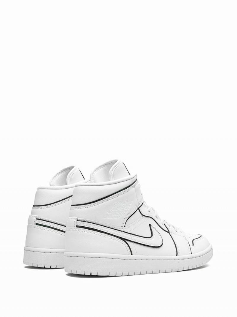 Nike Mid Iridescent Outline Women's Air Jordan 1 White | KNYTCVO-12