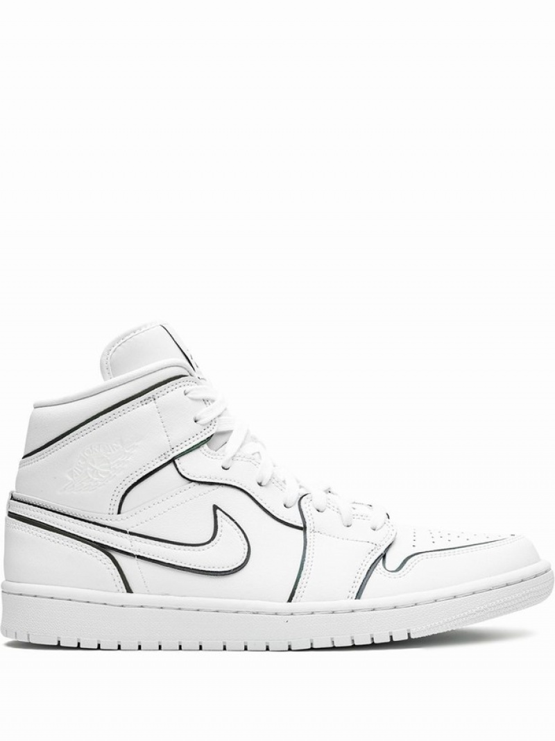 Nike Mid Iridescent Outline Women\'s Air Jordan 1 White | KNYTCVO-12