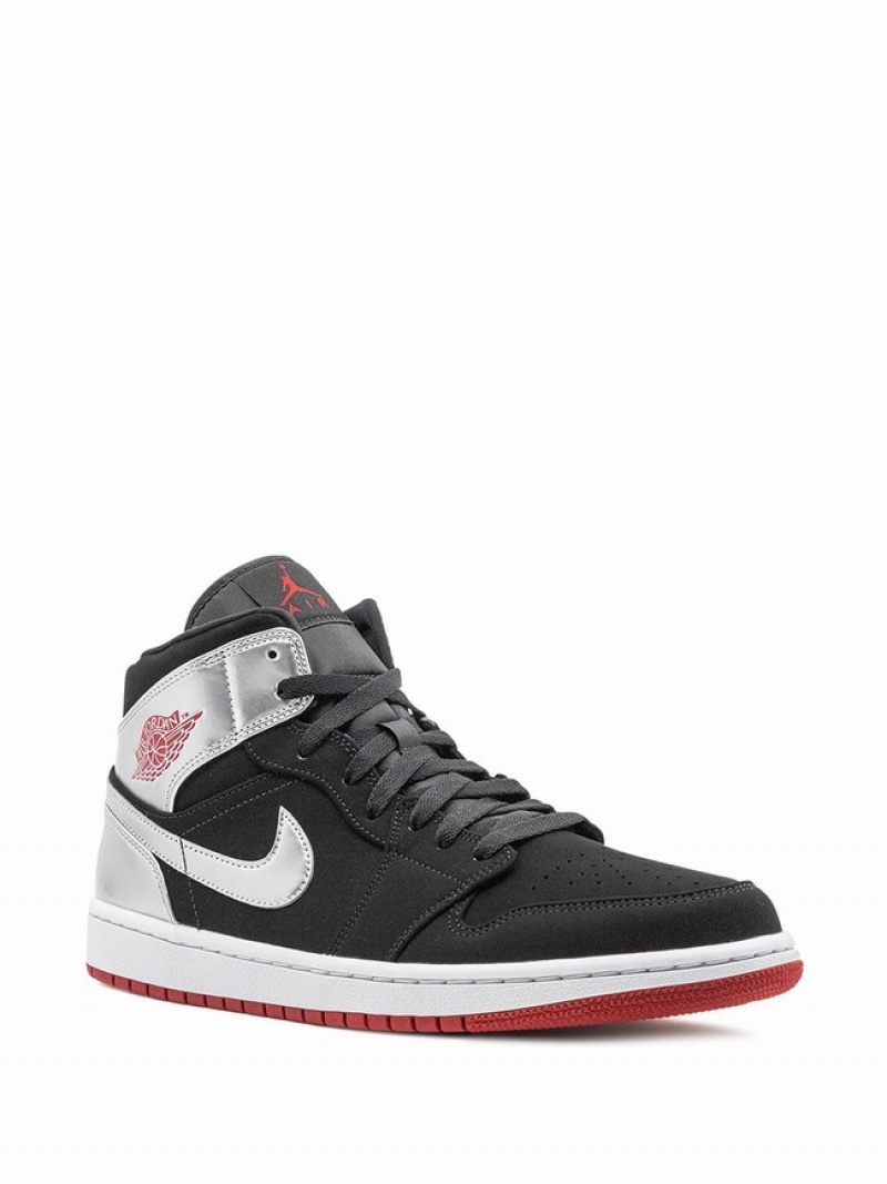 Nike Mid ''Johnny Kilroy'' Women's Air Jordan 1 Silver / Black | HATMNUF-98