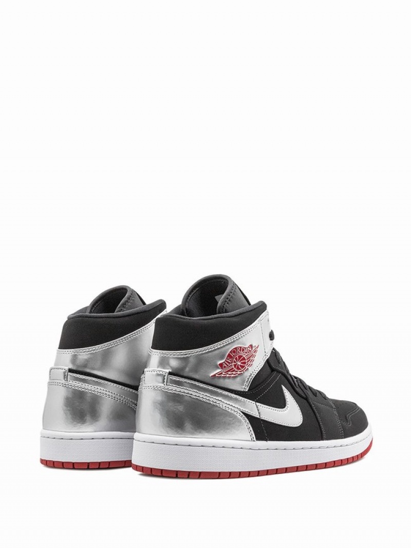 Nike Mid ''Johnny Kilroy'' Women's Air Jordan 1 Silver / Black | HATMNUF-98