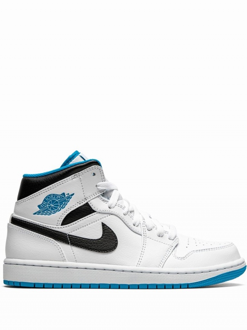 Nike Mid Laser Men\'s Air Jordan 1 White | OQHPNFM-06