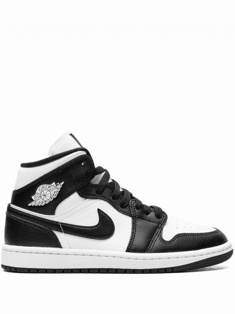 Nike Mid Panda Women\'s Air Jordan 1 White / Black | ICWQAEO-65