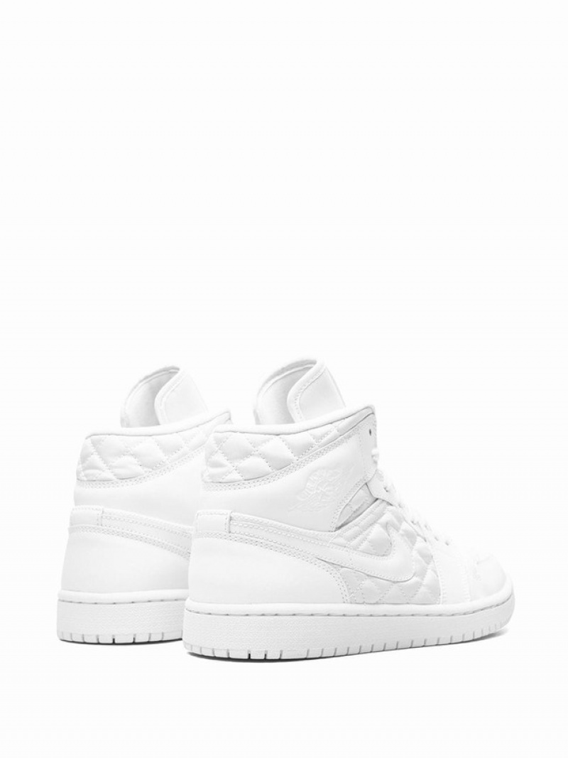 Nike Mid Quilted White Women's Air Jordan 1 White | TDYBCNV-05