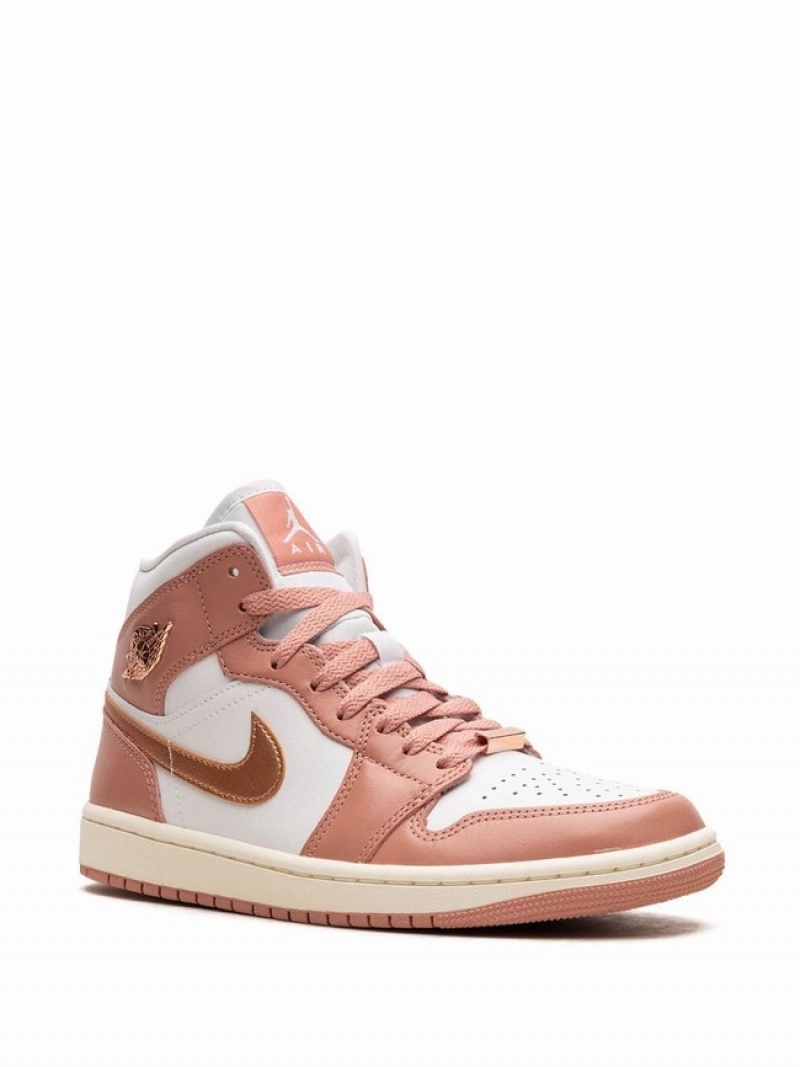 Nike Mid Red Stardust Women's Air Jordan 1 Pink / White / Copper | XAPWRDH-94