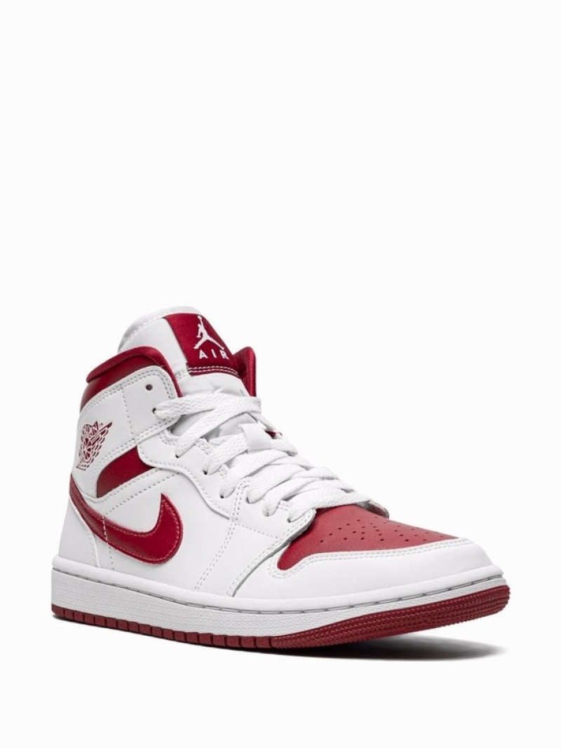 Nike Mid Reverse Chicago Women's Air Jordan 1 White / Burgundy / Red | JAVKHMU-45