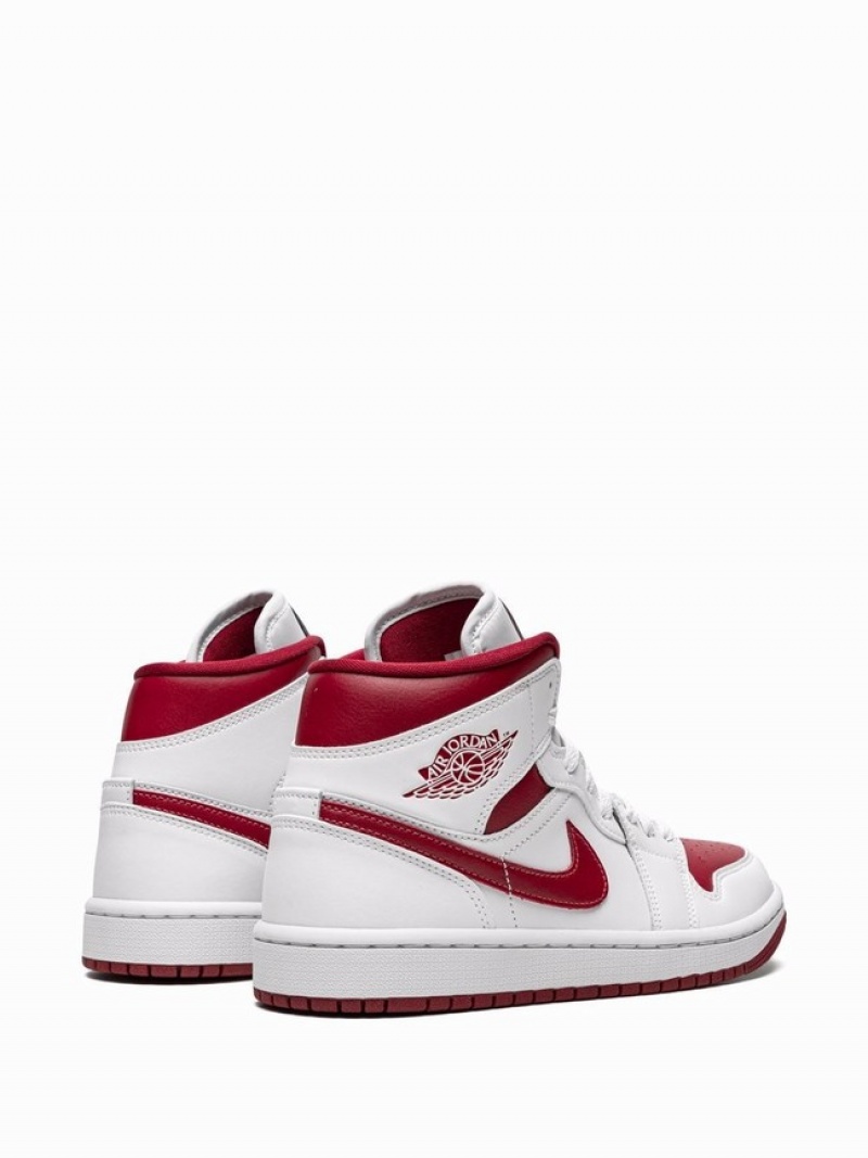 Nike Mid Reverse Chicago Women's Air Jordan 1 White / Burgundy / Red | JAVKHMU-45