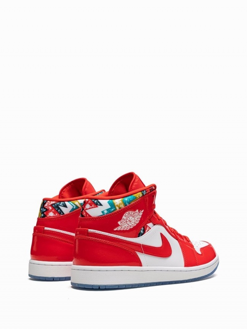 Nike Mid SE Barcelona Sweater Men's Air Jordan 1 White / Red | SVEZQHA-38