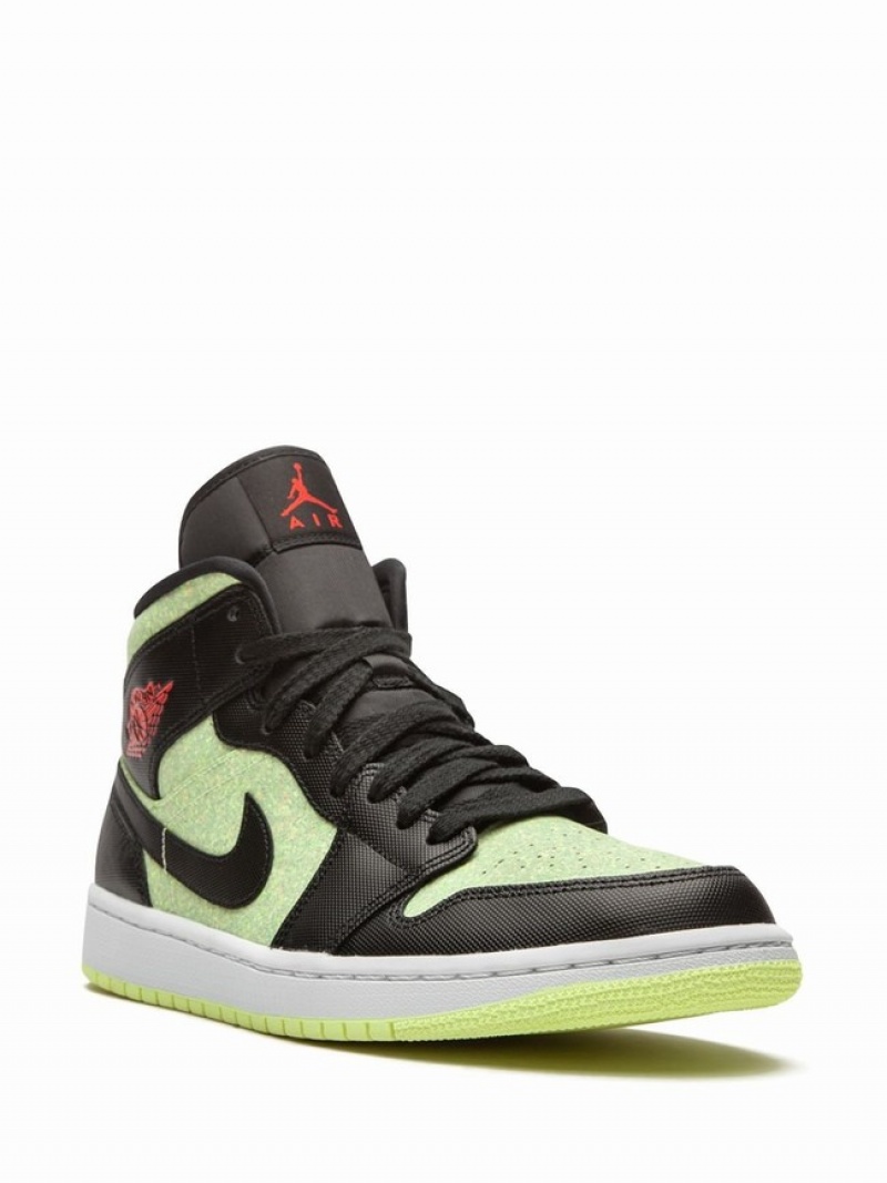 Nike Mid SE Barely Volt/Chile Red Women's Air Jordan 1 Red | GDPAWXZ-13