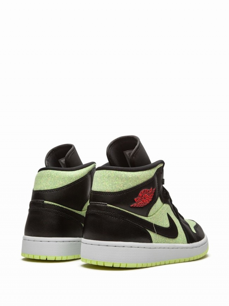 Nike Mid SE Barely Volt/Chile Red Women's Air Jordan 1 Red | GDPAWXZ-13