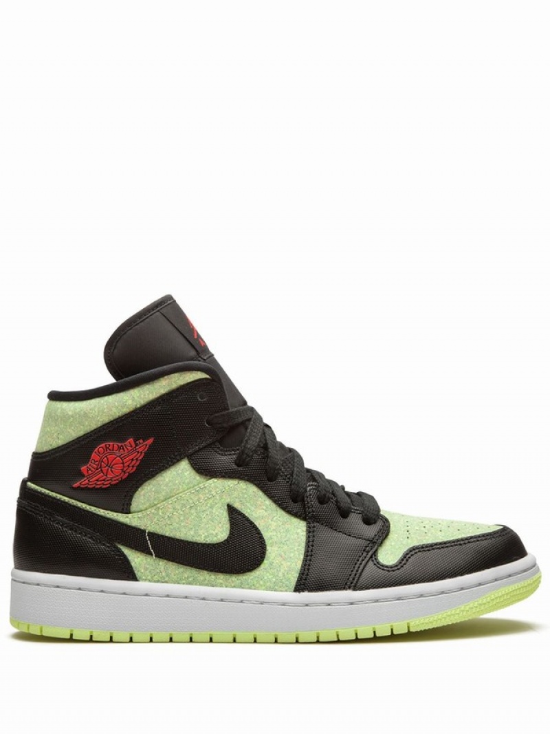 Nike Mid SE Barely Volt/Chile Red Women\'s Air Jordan 1 Red | GDPAWXZ-13