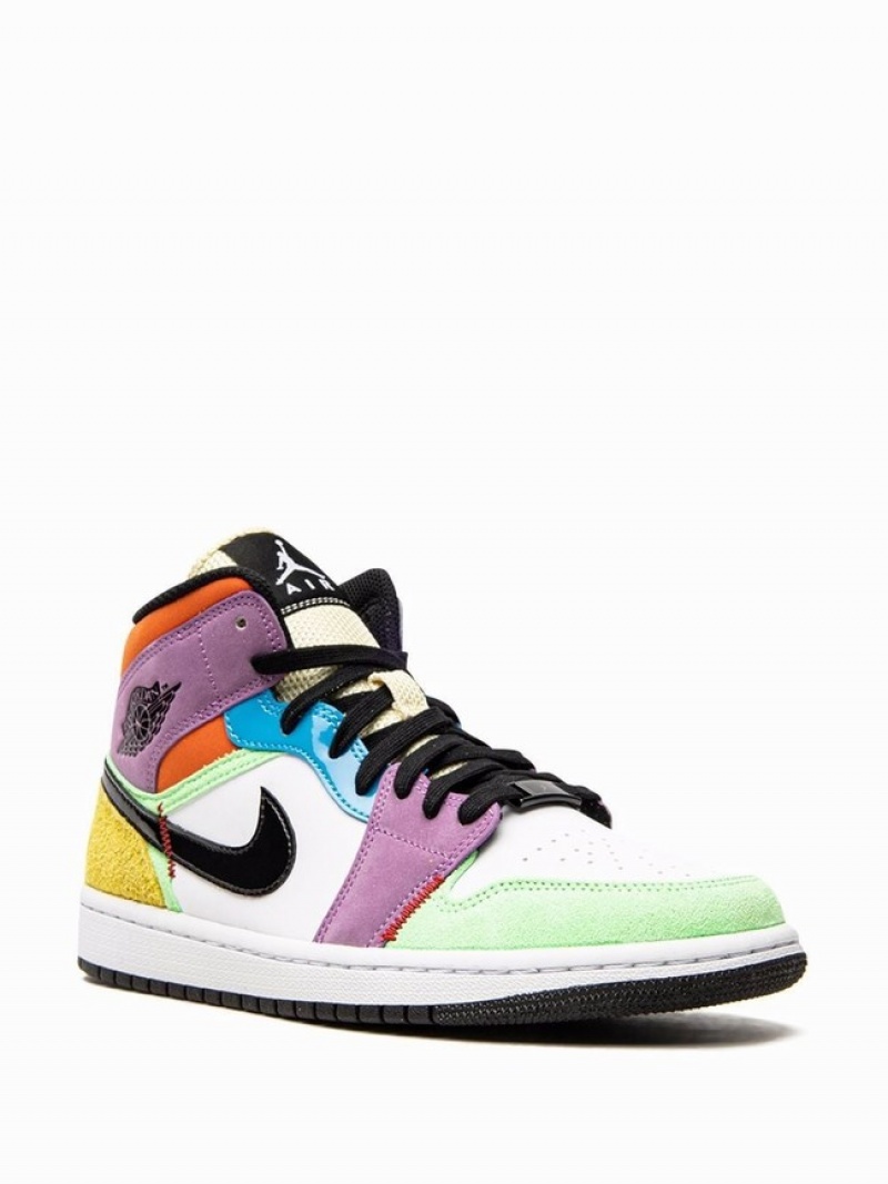 Nike Mid SE Lightbulb Women's Air Jordan 1 White / Black | MAWZFID-02