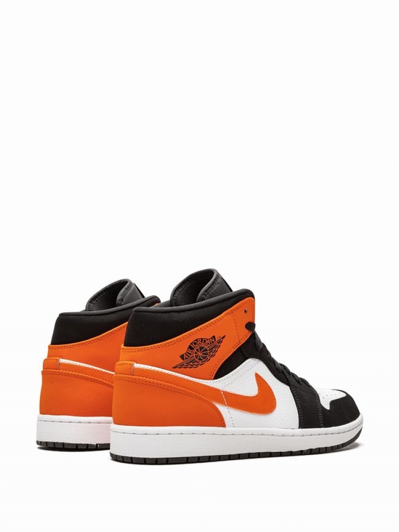 Nike Mid Shattered Backboard Women's Air Jordan 1 White / Black / Orange | QPOFTKA-78