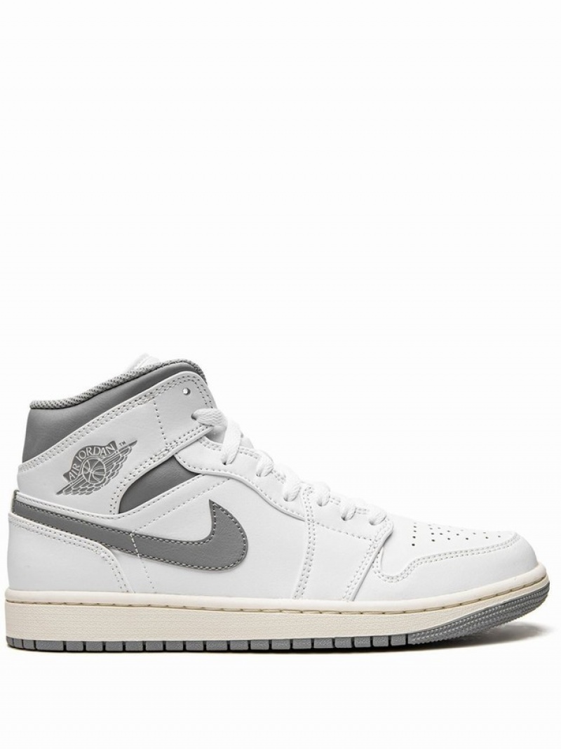 Nike Mid Stealth Men\'s Air Jordan 1 White | ZOFSDWN-42