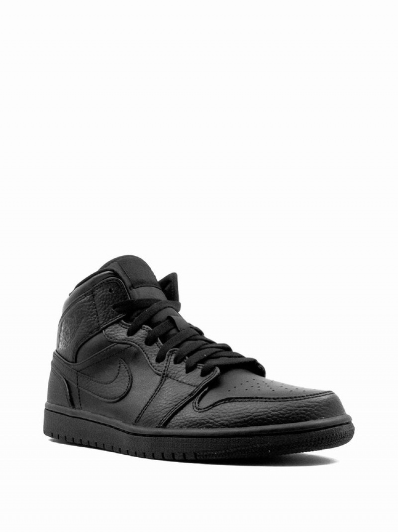 Nike Mid Triple Black Women's Air Jordan 1 Black | JCFITWG-27