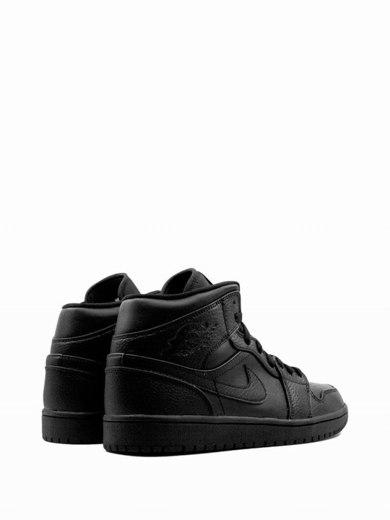 Nike Mid Triple Black Women's Air Jordan 1 Black | JCFITWG-27