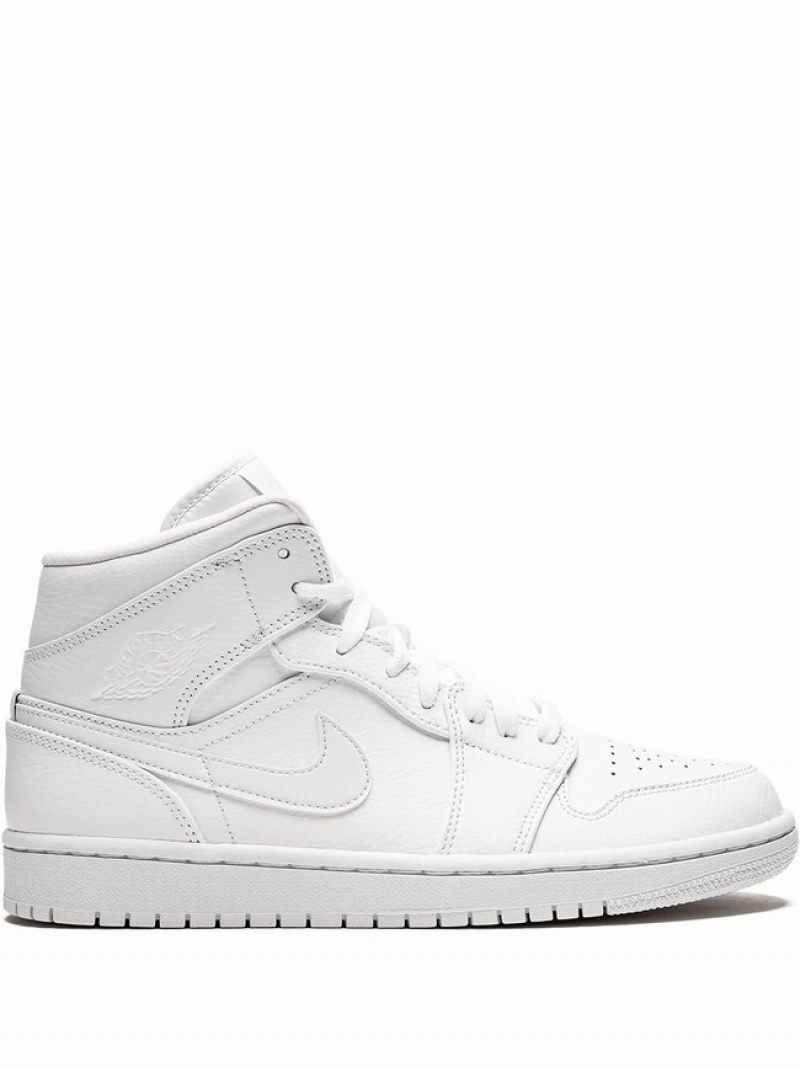 Nike Mid Triple Men\'s Air Jordan 1 White | UBFGJAN-68