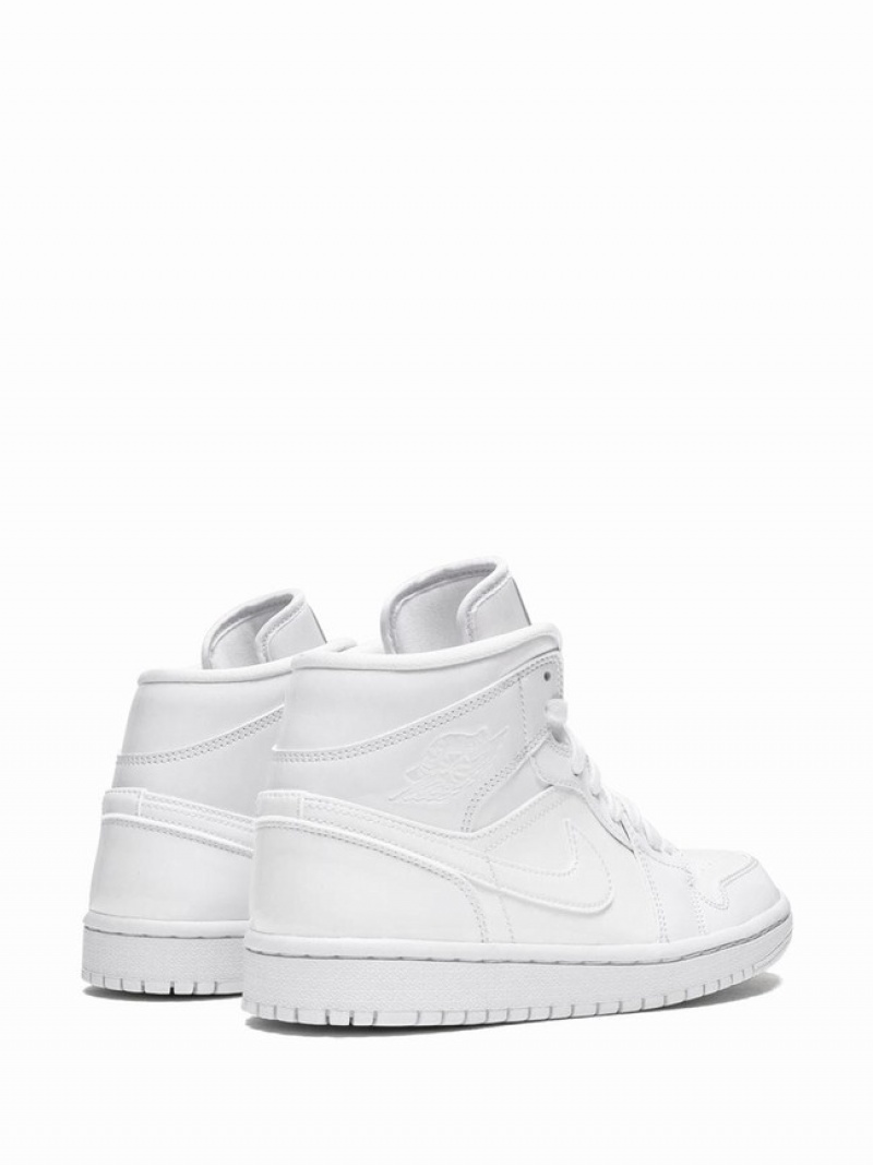 Nike Mid Triple White Patent Leather Women's Air Jordan 1 White | ZHEACSP-60