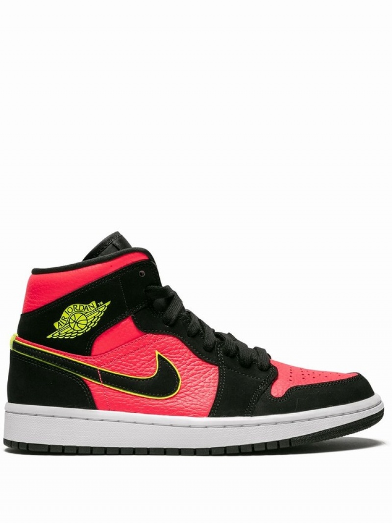 Nike Mid Women\'s Air Jordan 1 Black / Pink | HGLSDIN-45