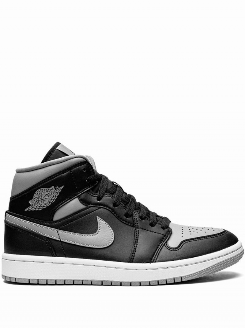 Nike Mid Women\'s Air Jordan 1 Black / White | BAHYQTS-96