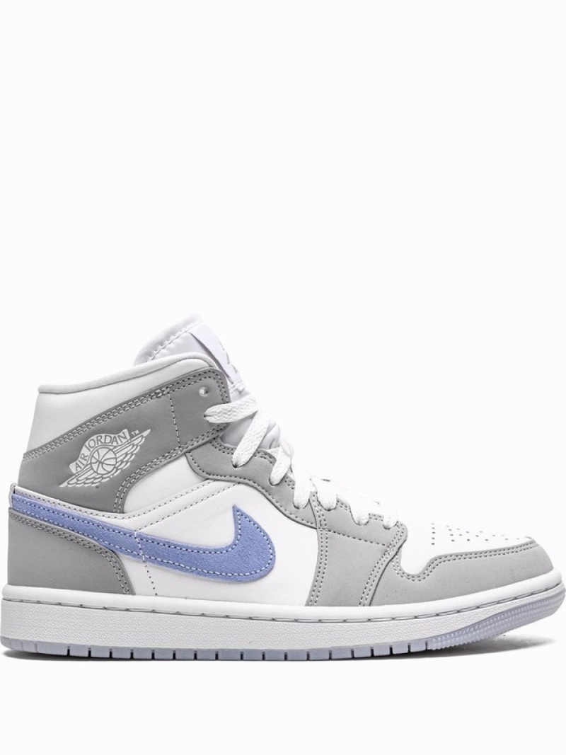 Nike Mid Women\'s Air Jordan 1 White / Grey | RHGASNV-50