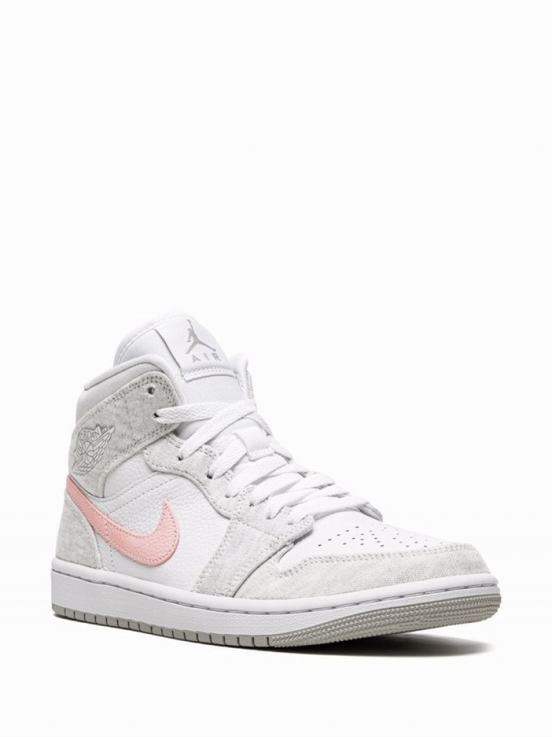 Nike Mid Women\'s Air Jordan 1 White / Pink | JCBRFXT-97