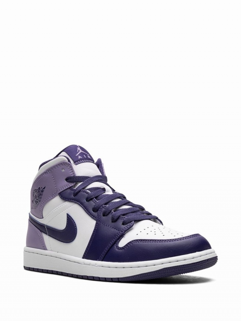 Nike Midberry Men's Air Jordan 1 Purple / White | QLKEYGP-68