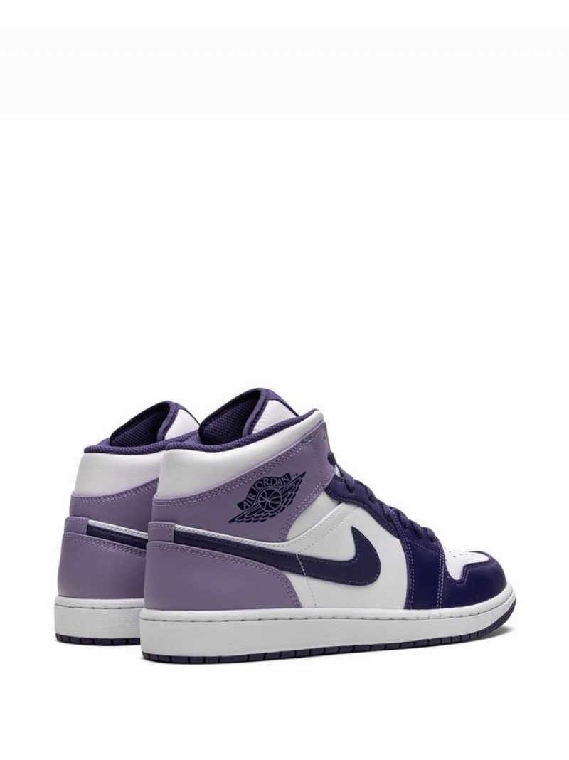 Nike Midberry Men's Air Jordan 1 Purple / White | QLKEYGP-68