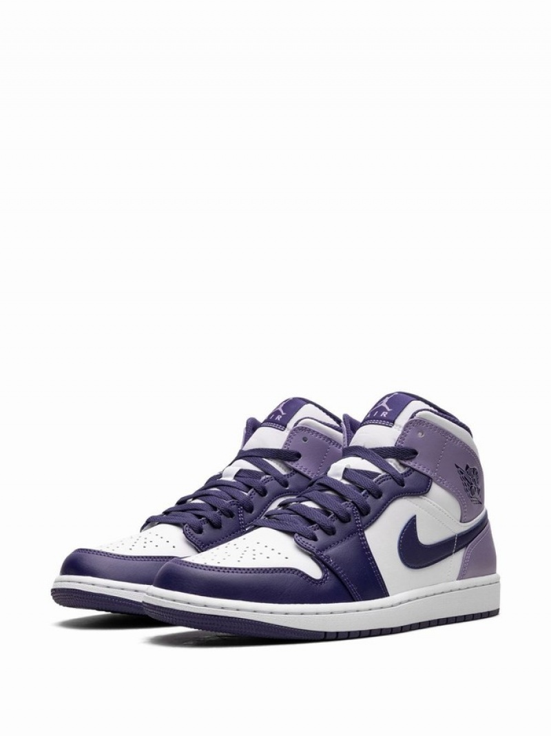 Nike Midberry Men's Air Jordan 1 Purple / White | QLKEYGP-68