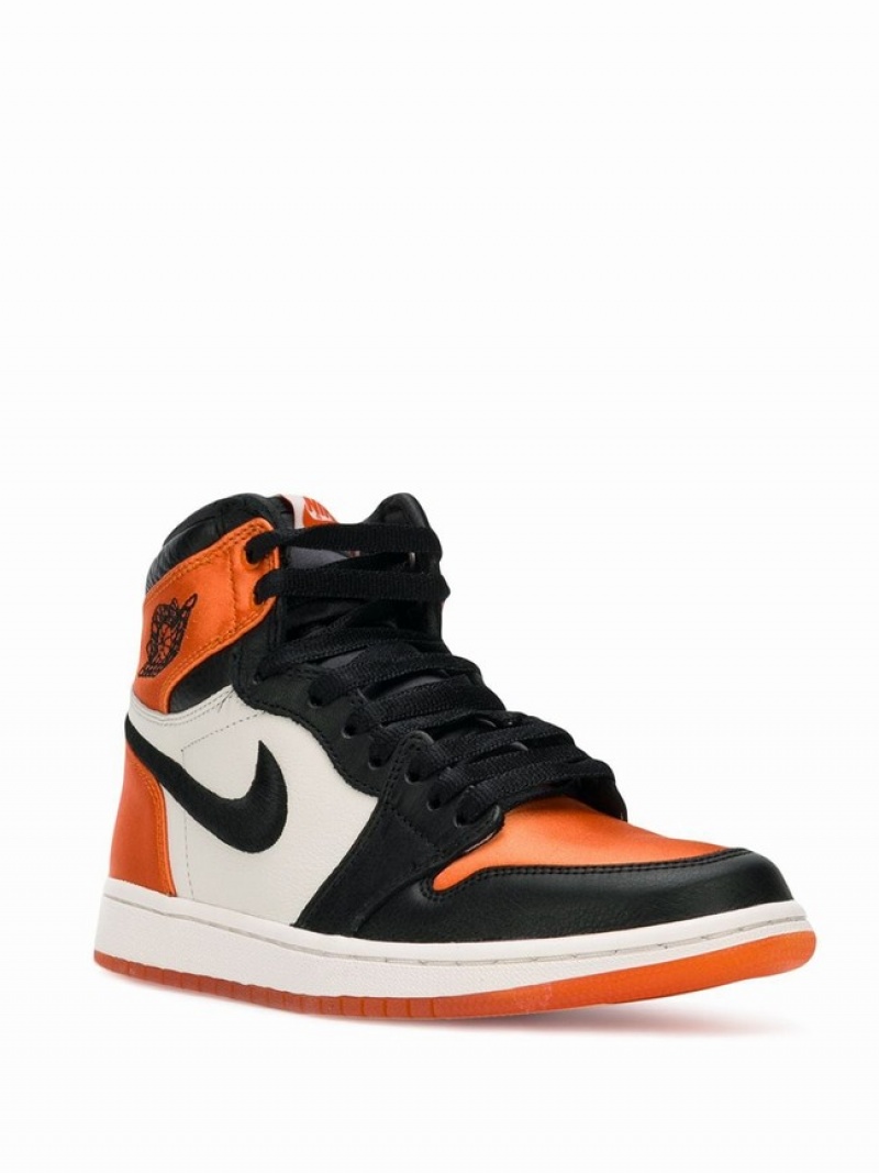 Nike RE High OG SL Satin Shattered Backboard Women's Air Jordan 1 Black / Orange | QGVHOPB-60