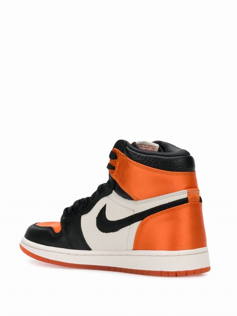 Nike RE High OG SL Satin Shattered Backboard Women's Air Jordan 1 Black / Orange | QGVHOPB-60